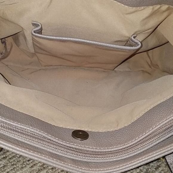 Giani Bernini Bag Shoulder Tote Leather Satchel Handbag GRAY WOMEN'S WOMAN'S - Picture 9 of 15